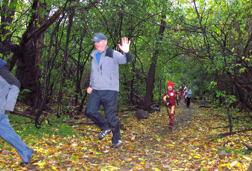 Fun Runners Dashing through the Woods