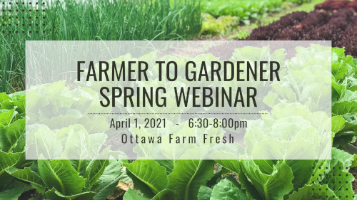 [Farmer to Gardener Webinar Poster]